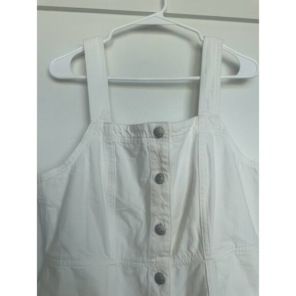 NWT Madewell Tile White Denim Square-Neck Sleeveless Mini Dress Size 4 NL444 - Picture 5 of 13